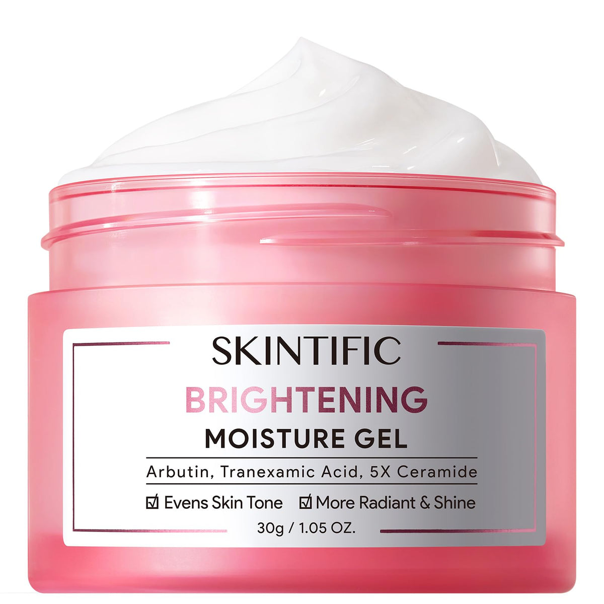 SKINTIFIC front packaging showing brightening cream and branding benefits