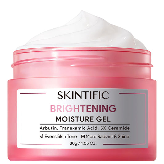 SKINTIFIC front packaging showing brightening cream and branding benefits