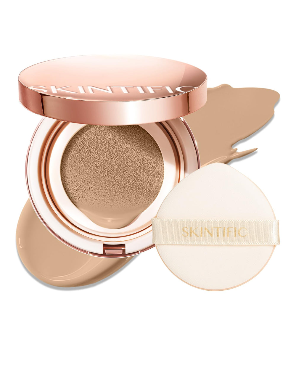 SKINTIFIC front packaging showing compact and shade for instant recognition and appeal