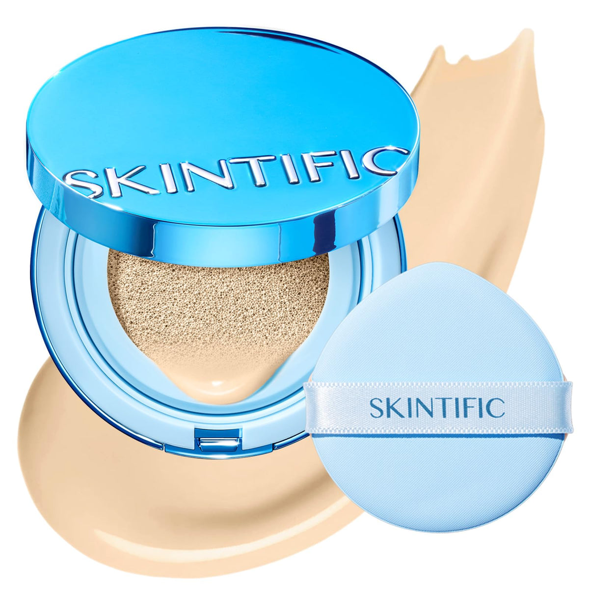 SKINTIFIC front packaging showing compact and shade for travel convenience