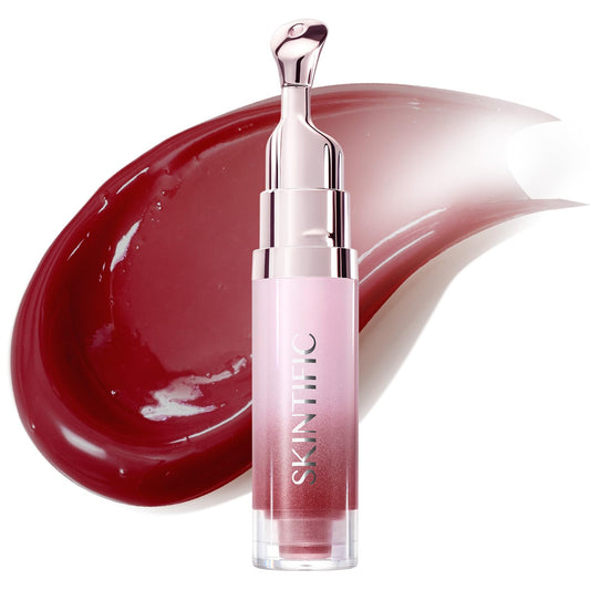 SKINTIFIC front packaging showing tinted lip serum and glossy finish benefit