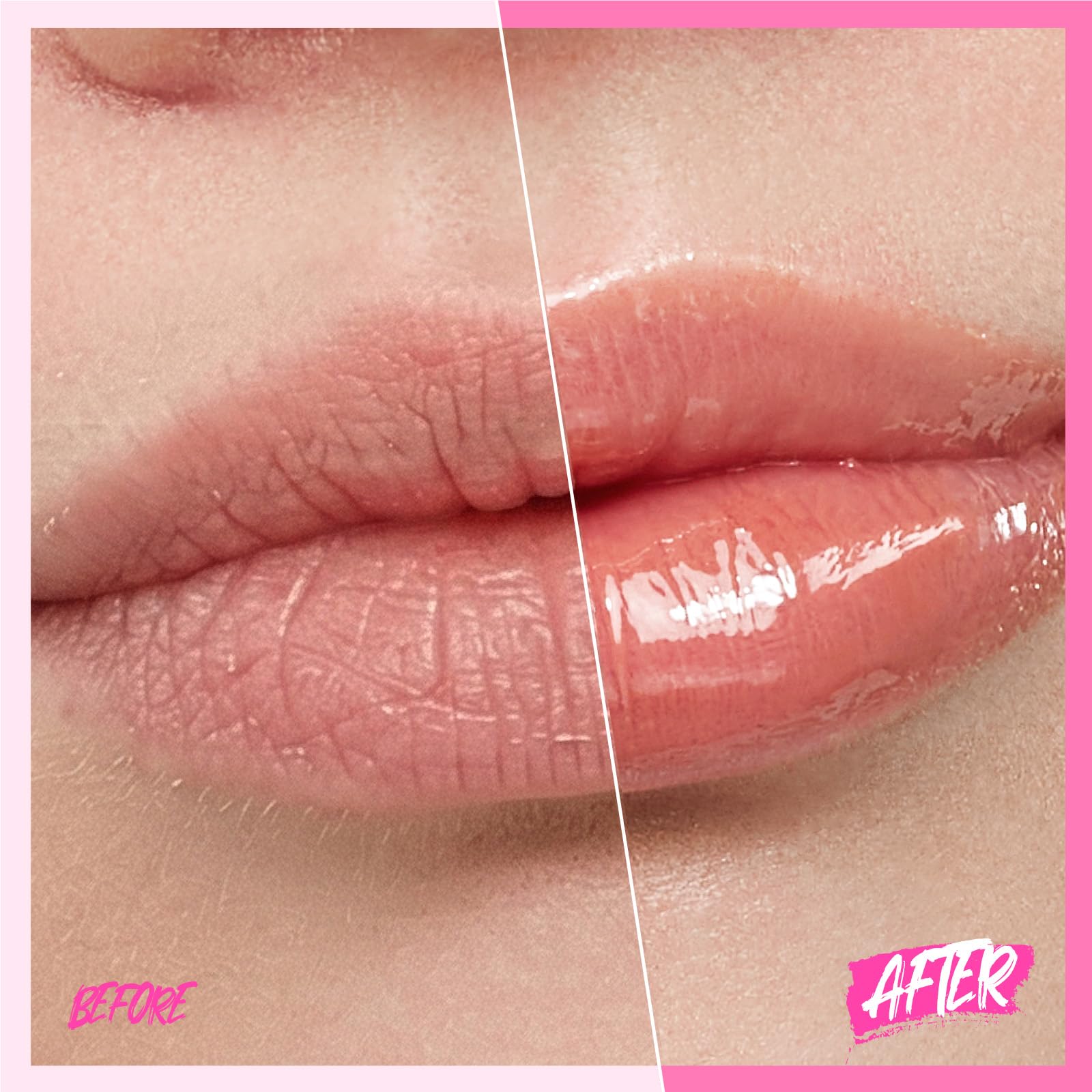SKINTIFIC lip swatch on hand showing sheer tint and glossy shine benefit
