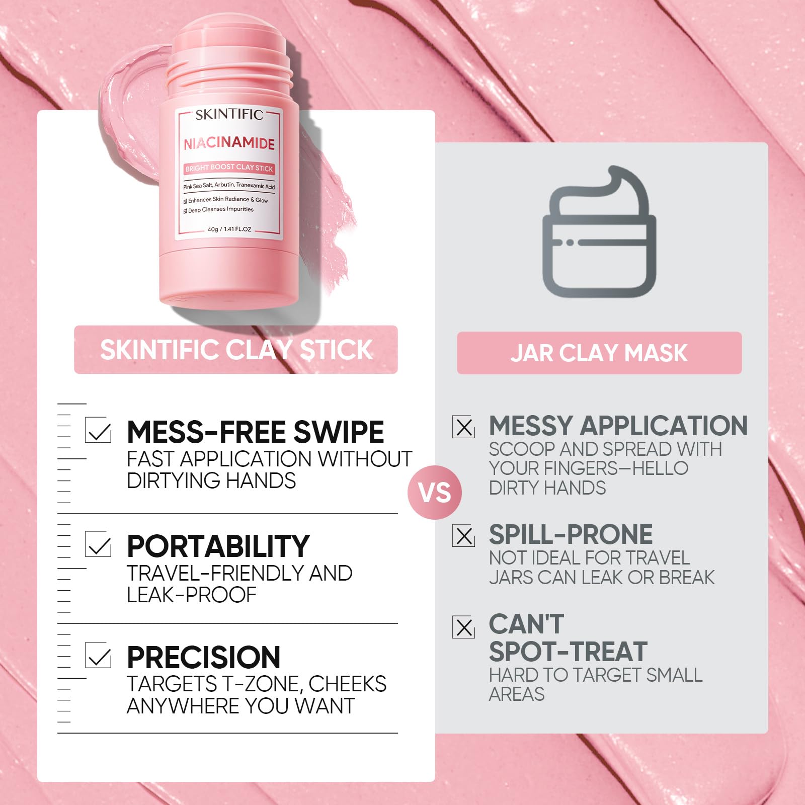 SKINTIFIC mask rinse off with water droplets showing easy cleanup and refreshed benefit
