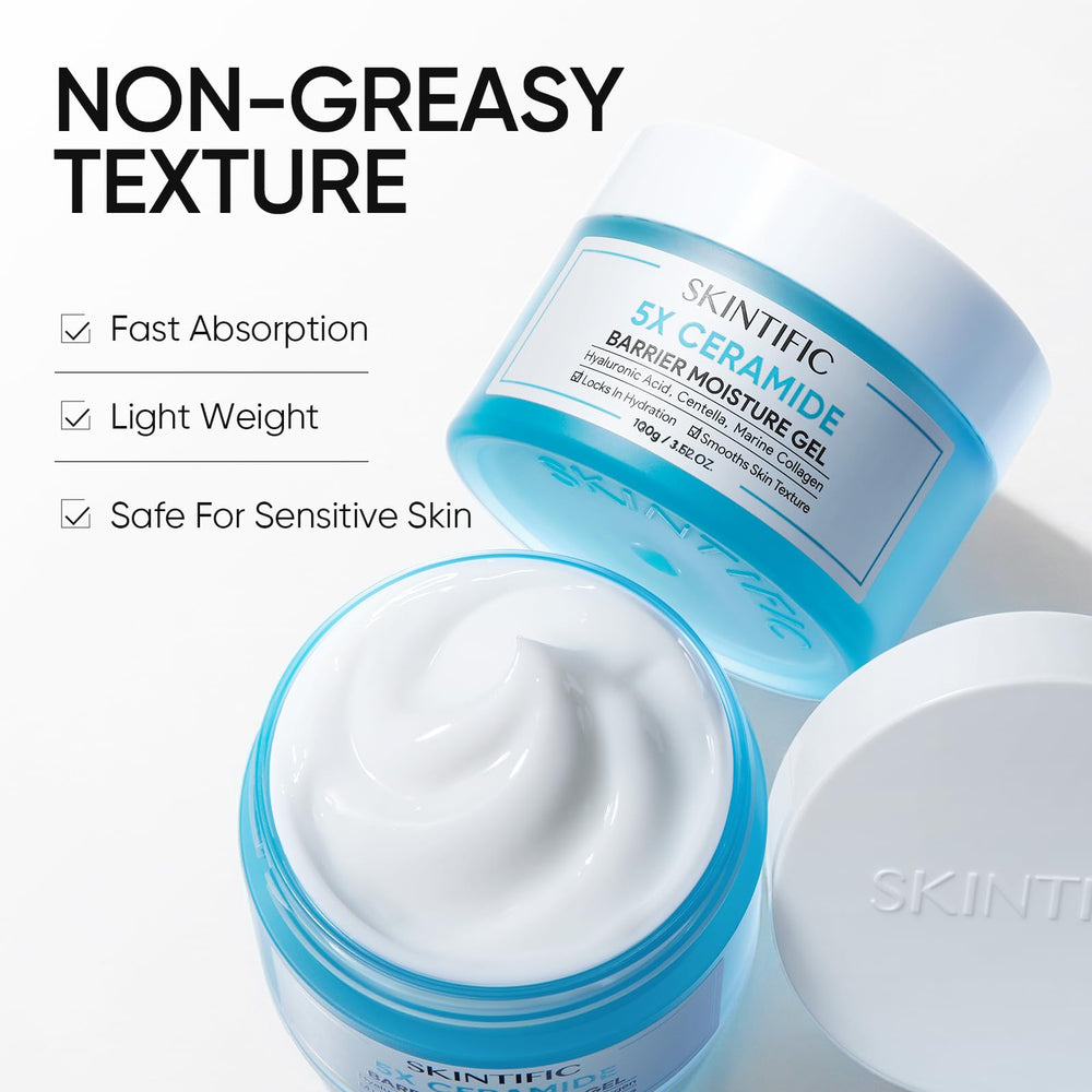 SKINTIFIC ingredient-focus image of ceramide complex label demonstrating targeted barrier support