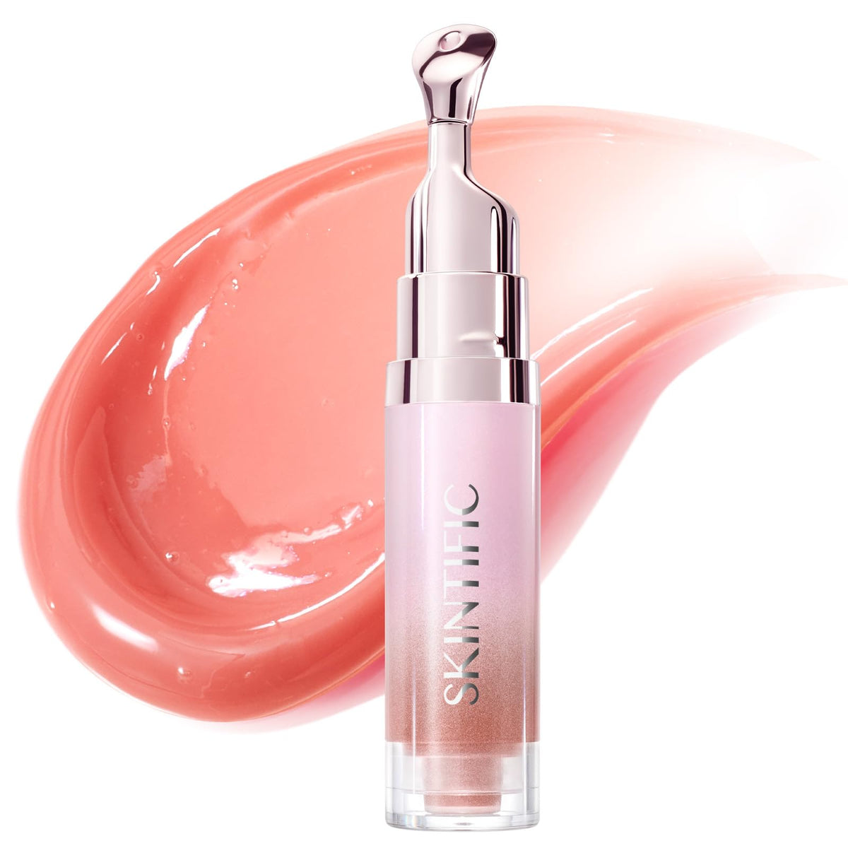 SKINTIFIC front packaging showing coral rose tint and glossy finish for quick reference