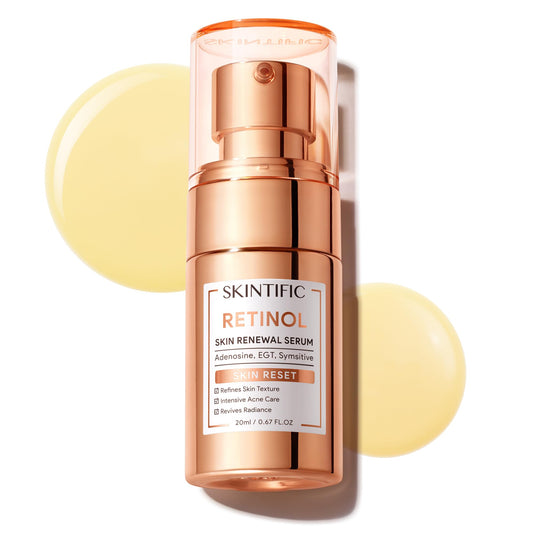 SKINTIFIC front packaging shot showing 20ml bottle and benefits