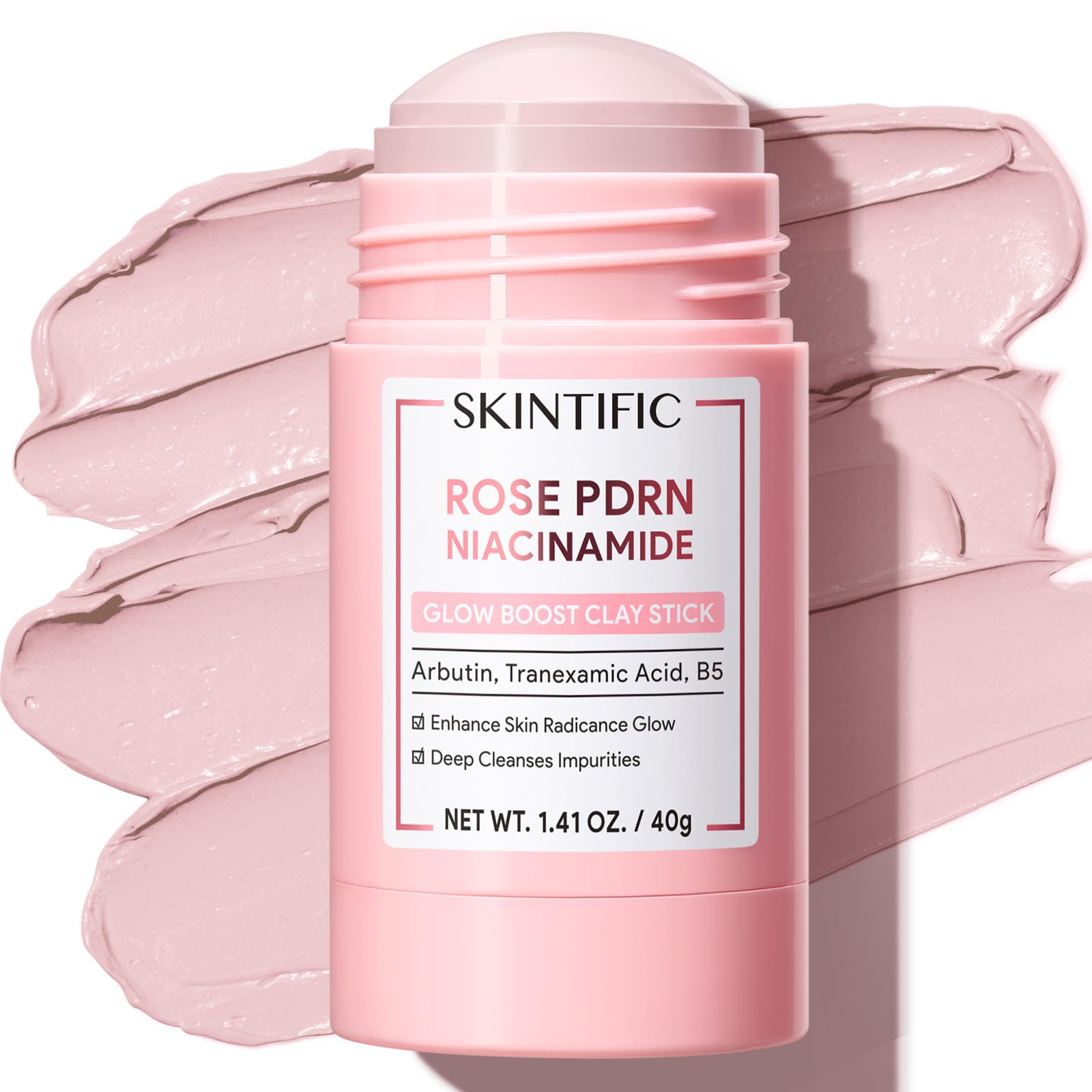 SKINTIFIC front packaging showing mask stick and benefits