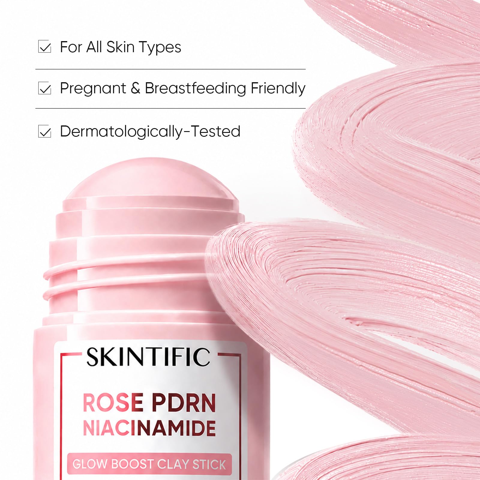 SKINTIFIC stick held in hand showing real size and travel-friendly