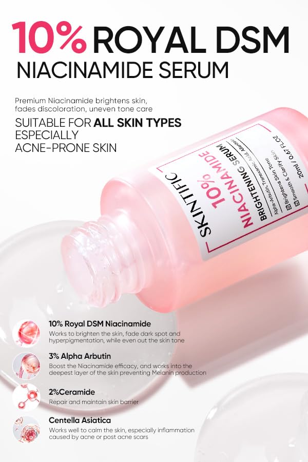 SKINTIFIC serum texture drop on fingertip displaying lightweight consistency and absorbency