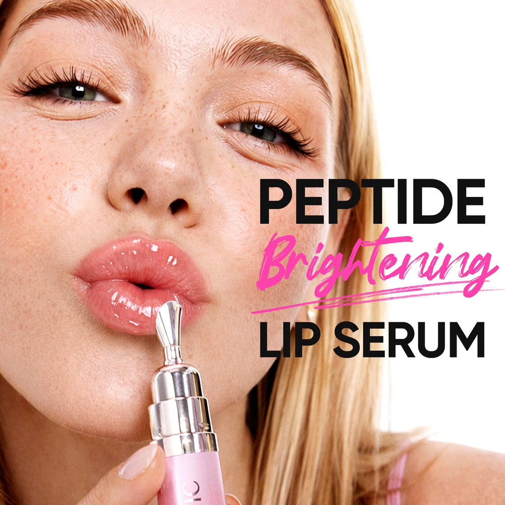SKINTIFIC serum texture swipe showing glossy, lightweight finish that hydrates lips