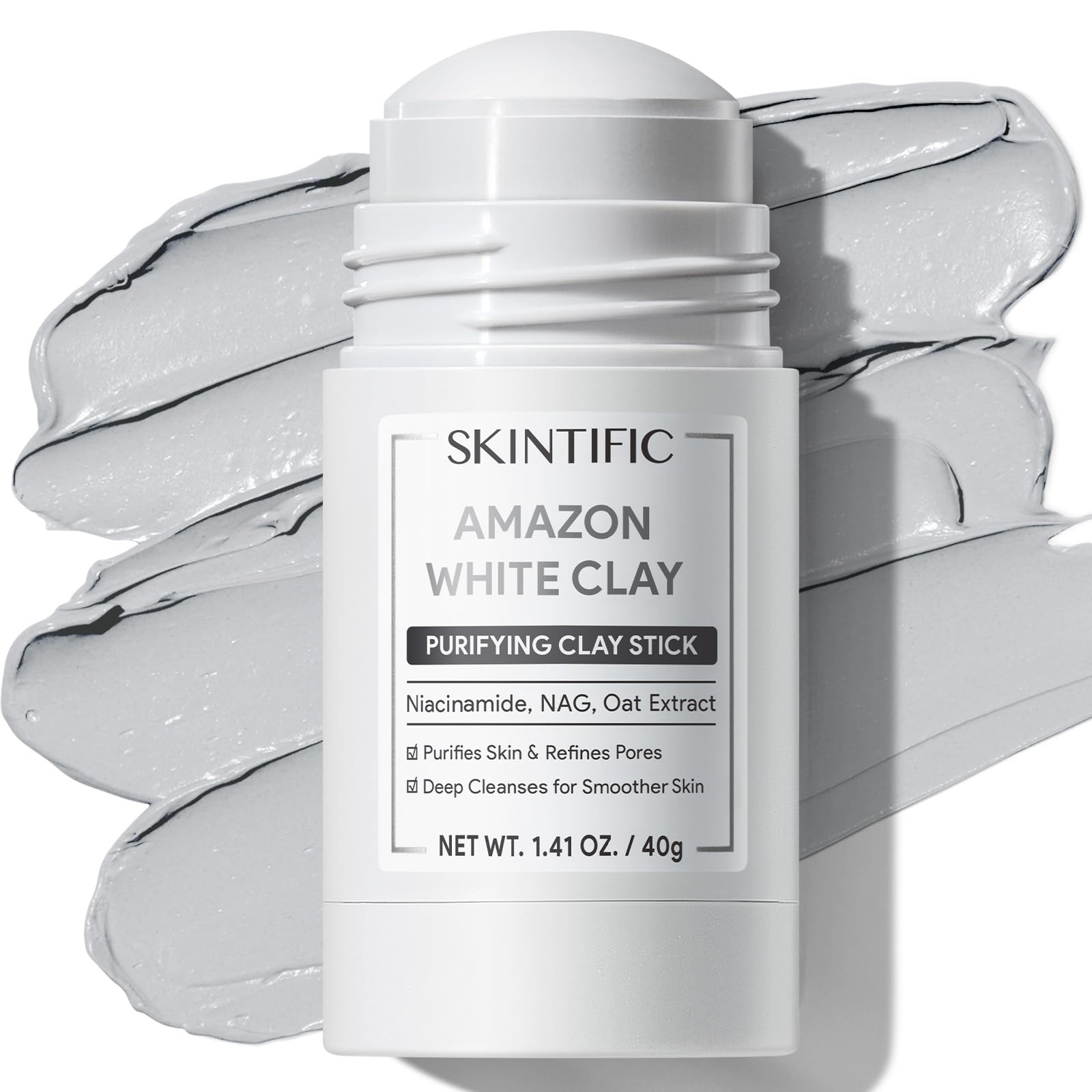 SKINTIFIC front packaging showing compact twist-up mask that avoids mess