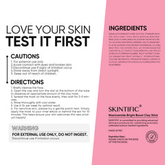 SKINTIFIC stick texture close-up revealing creamy clay and gentle exfoliation benefit