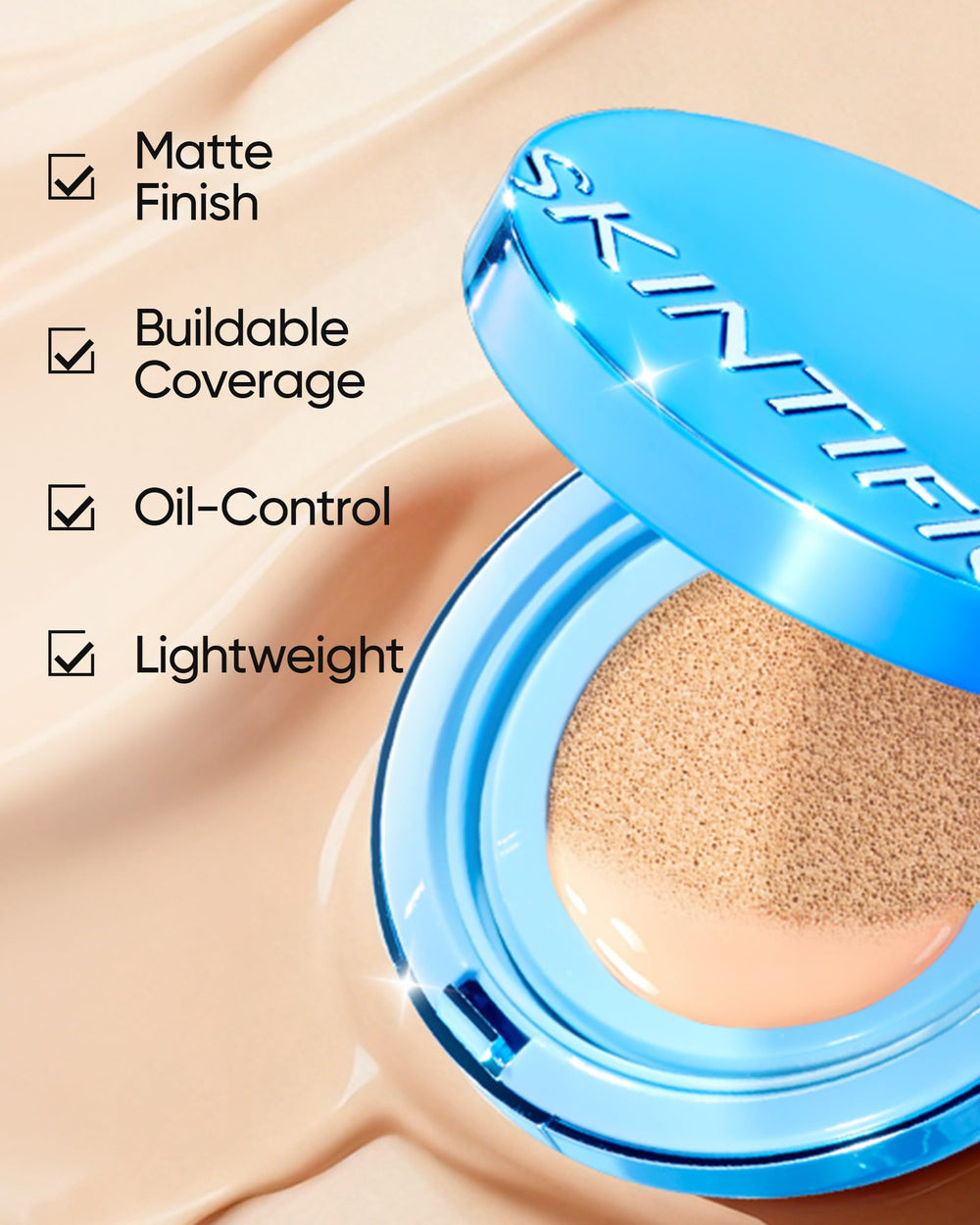 SKINTIFIC water splash demo proving waterproof and transfer-proof benefit