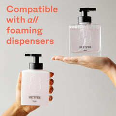 Skipper 8 fl oz bottle producing foam for quick handwashing benefit