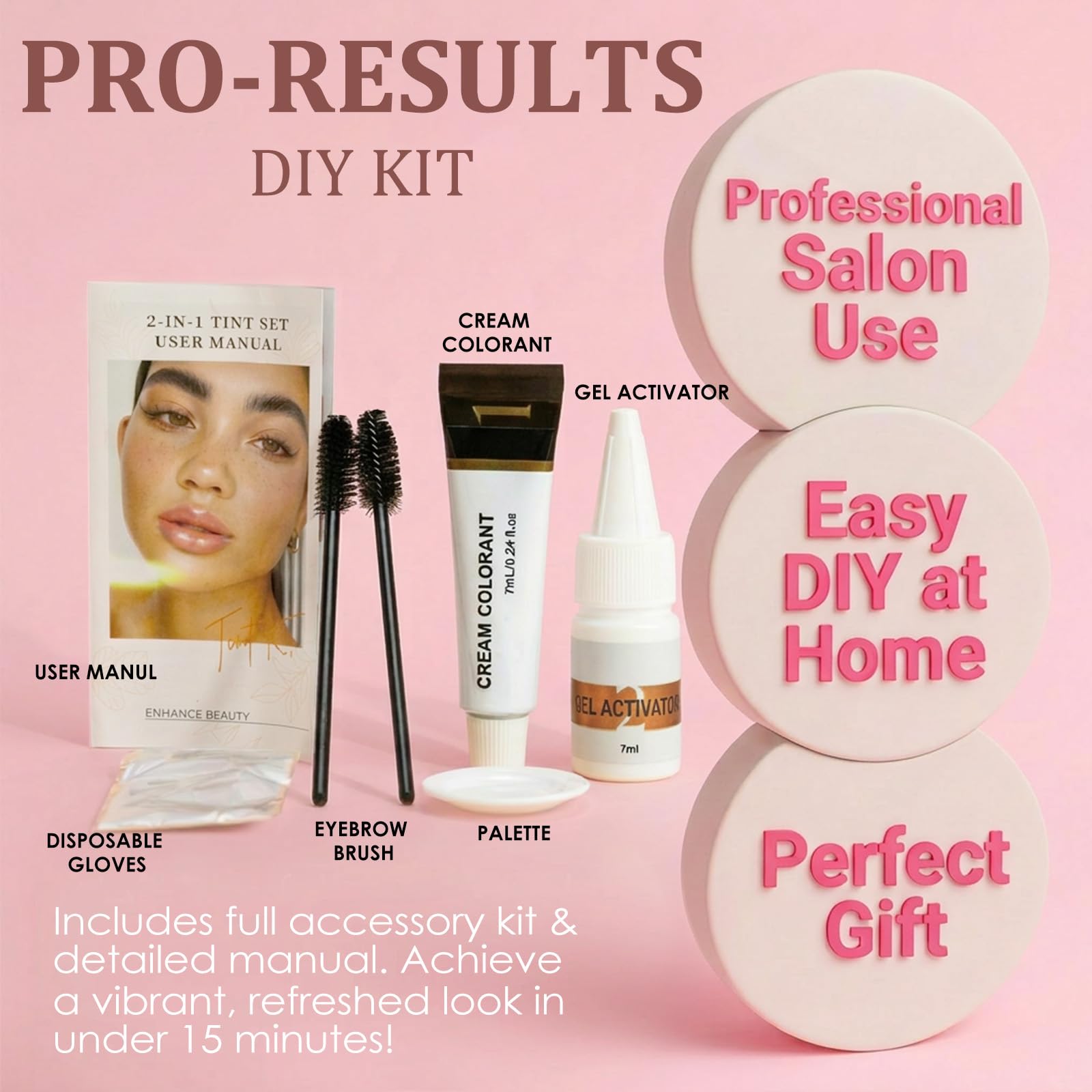 Sklight brow precision shot with spoolie showing accurate shaping and root touch-up