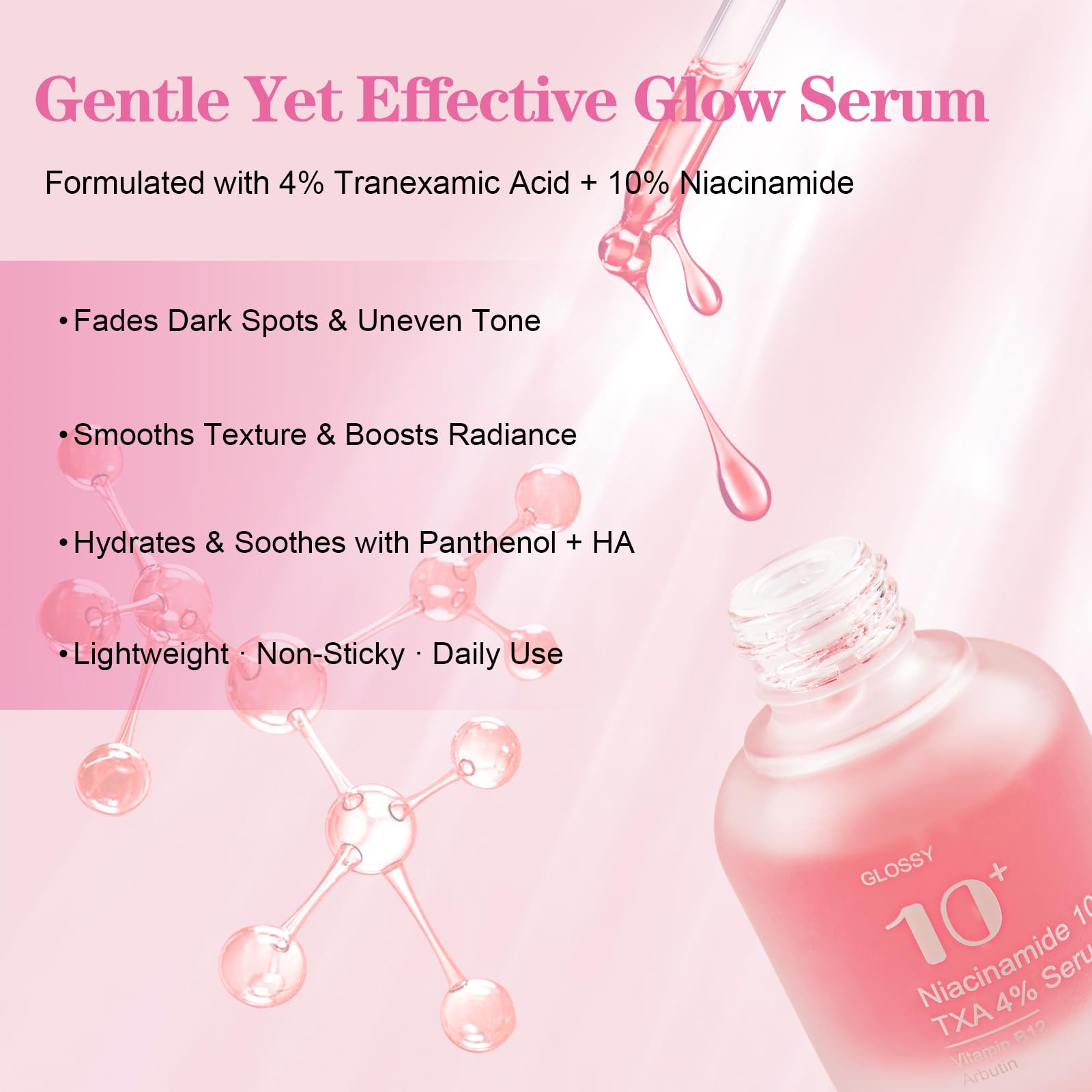SKSOYT dropper dispensing serum highlighting easy, precise application
