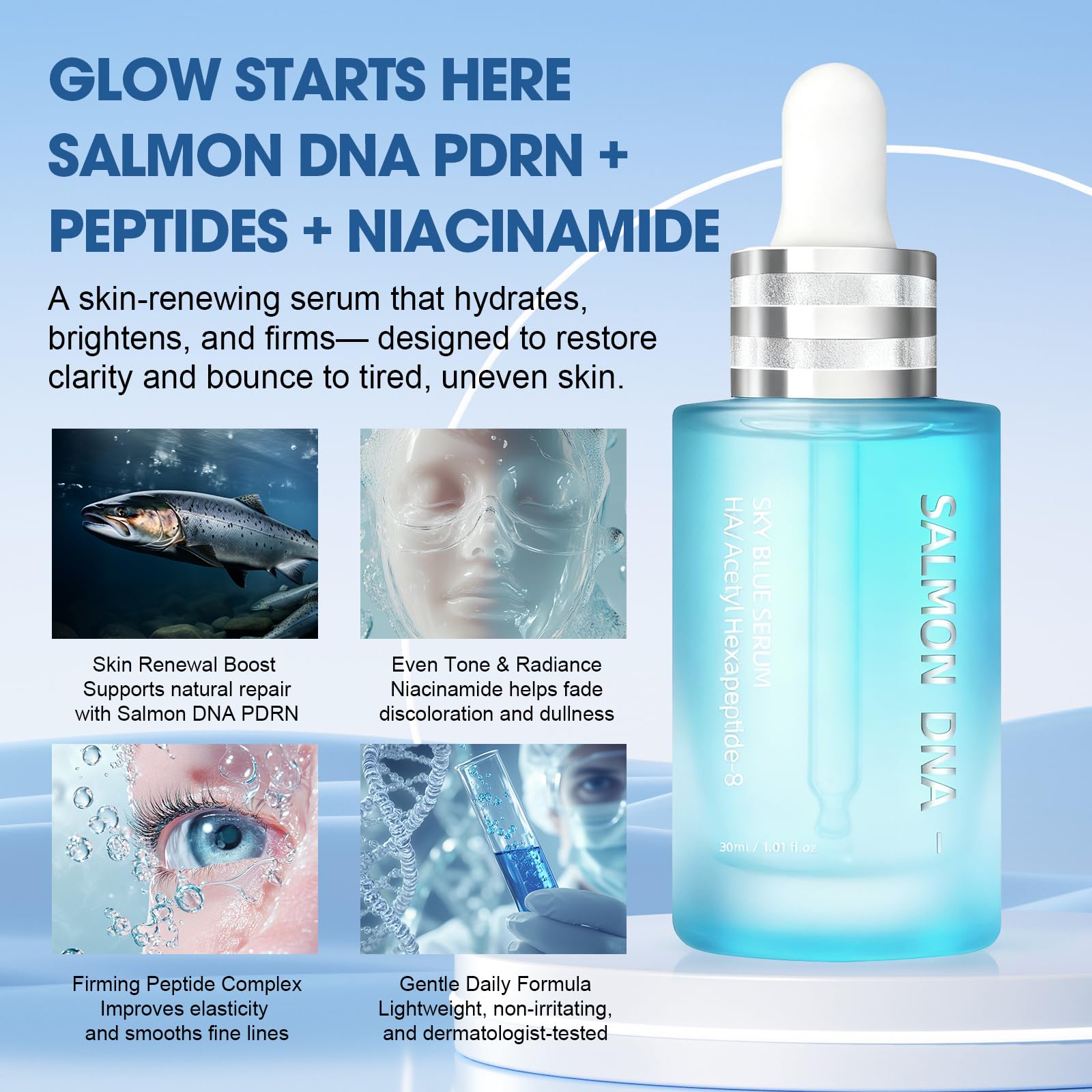 SKSOYT close-up of silky serum texture demonstrating fast absorption and glow