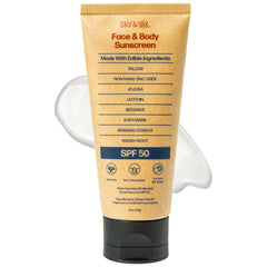 Sky and Sol front tube showing label and SPF 50 protection benefit
