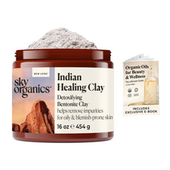 Sky Organics fine bentonite clay powder close-up showing smooth texture benefits