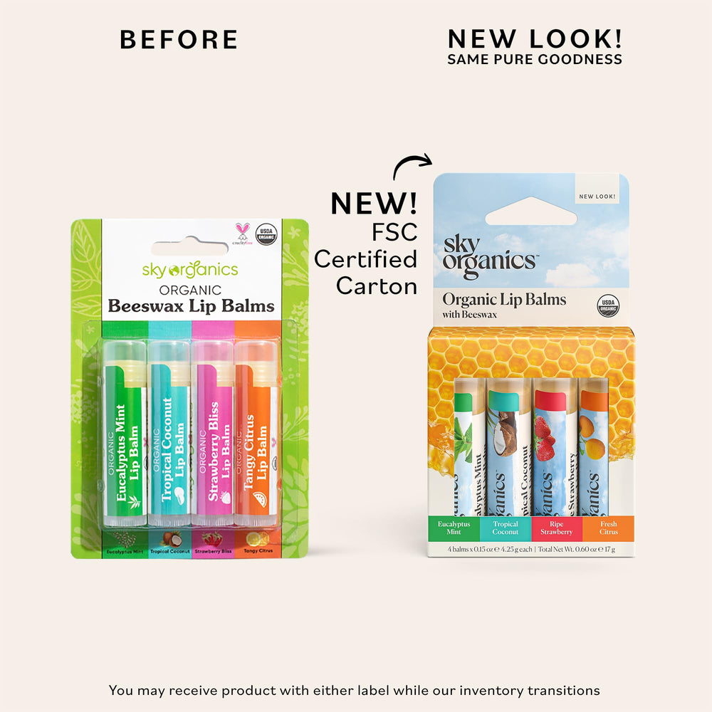 Sky Organics gift-ready box with balms presented as a clean-beauty present