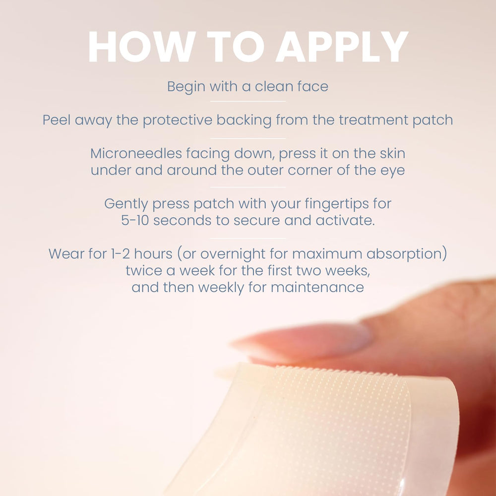 skyn ICELAND patch applied under eye demonstrating comfortable fit