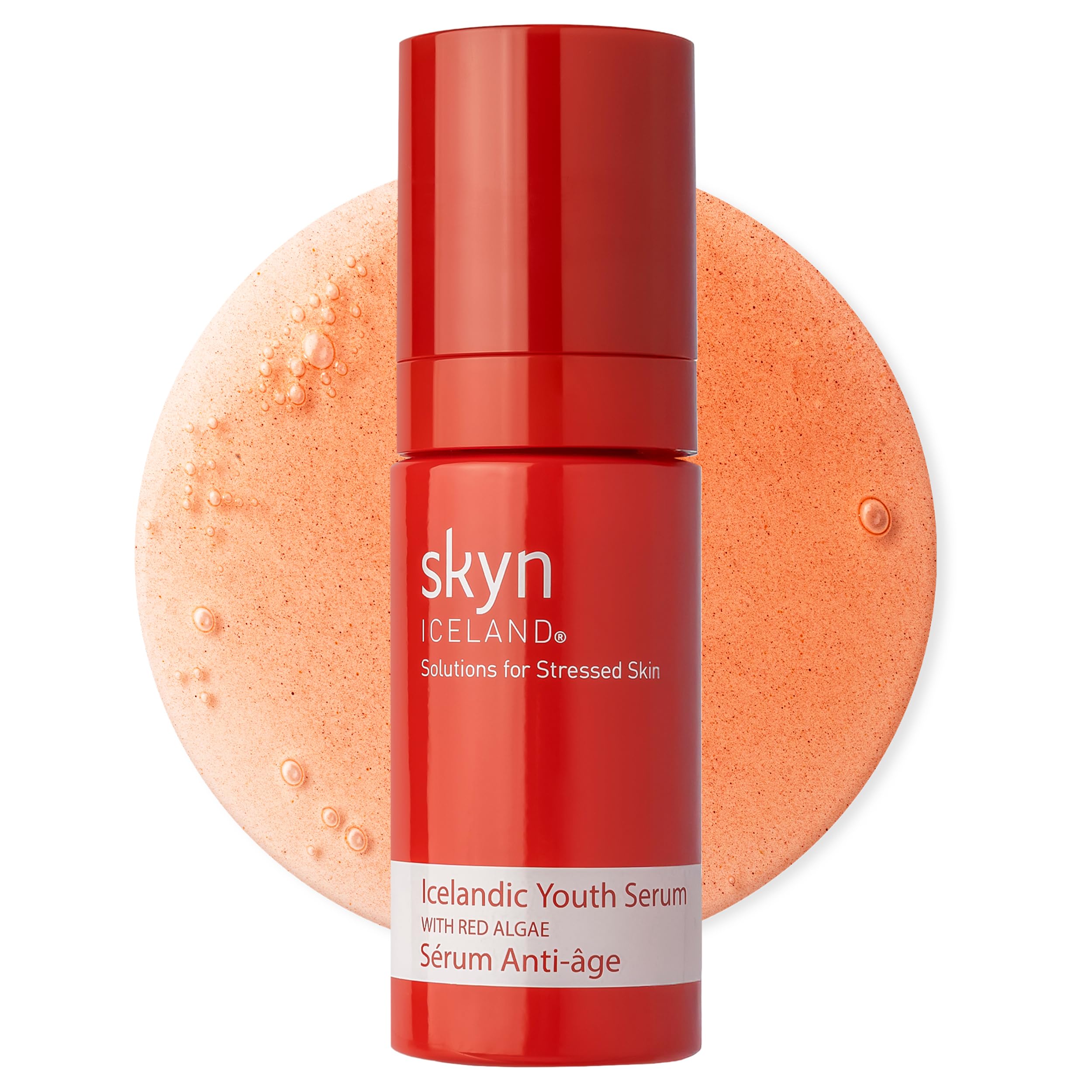 skyn ICELAND front bottle showing sleek packaging and product benefit of brightening