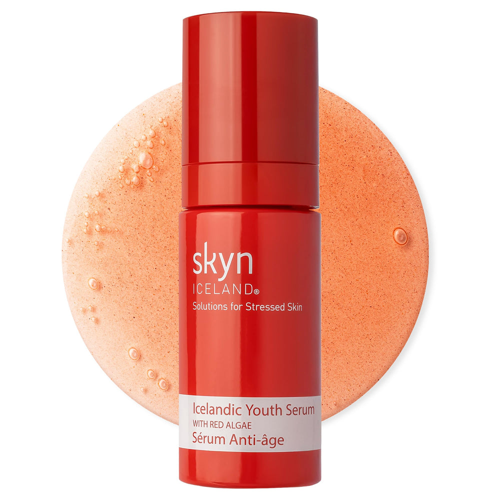 skyn ICELAND front bottle showing sleek packaging and product benefit of brightening