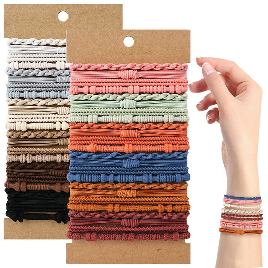 SLNZAPTY front pack view showing multicolor boho hair ties and set benefit