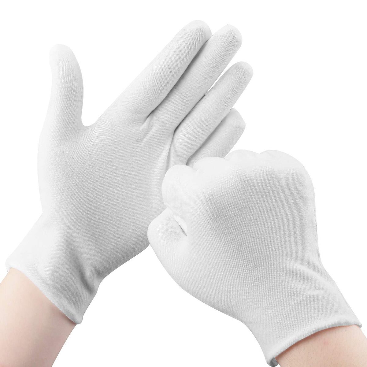 SLWJAXGT front pack of 30 white cotton gloves showing quantity and clean look