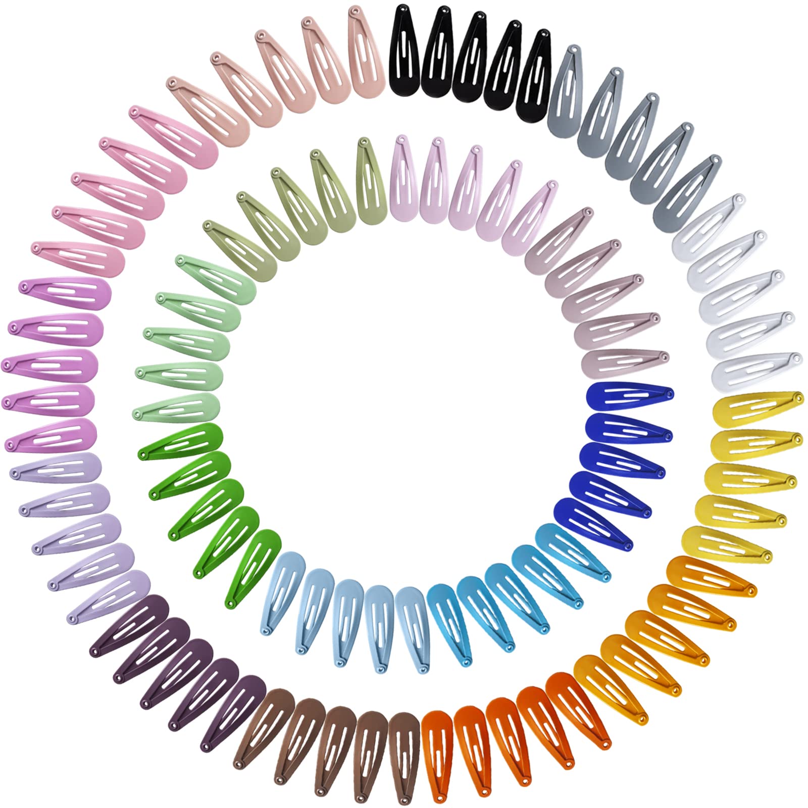 SLYFTE front packaging showing 100 colorful snap mini hair clips, easy storage benefit