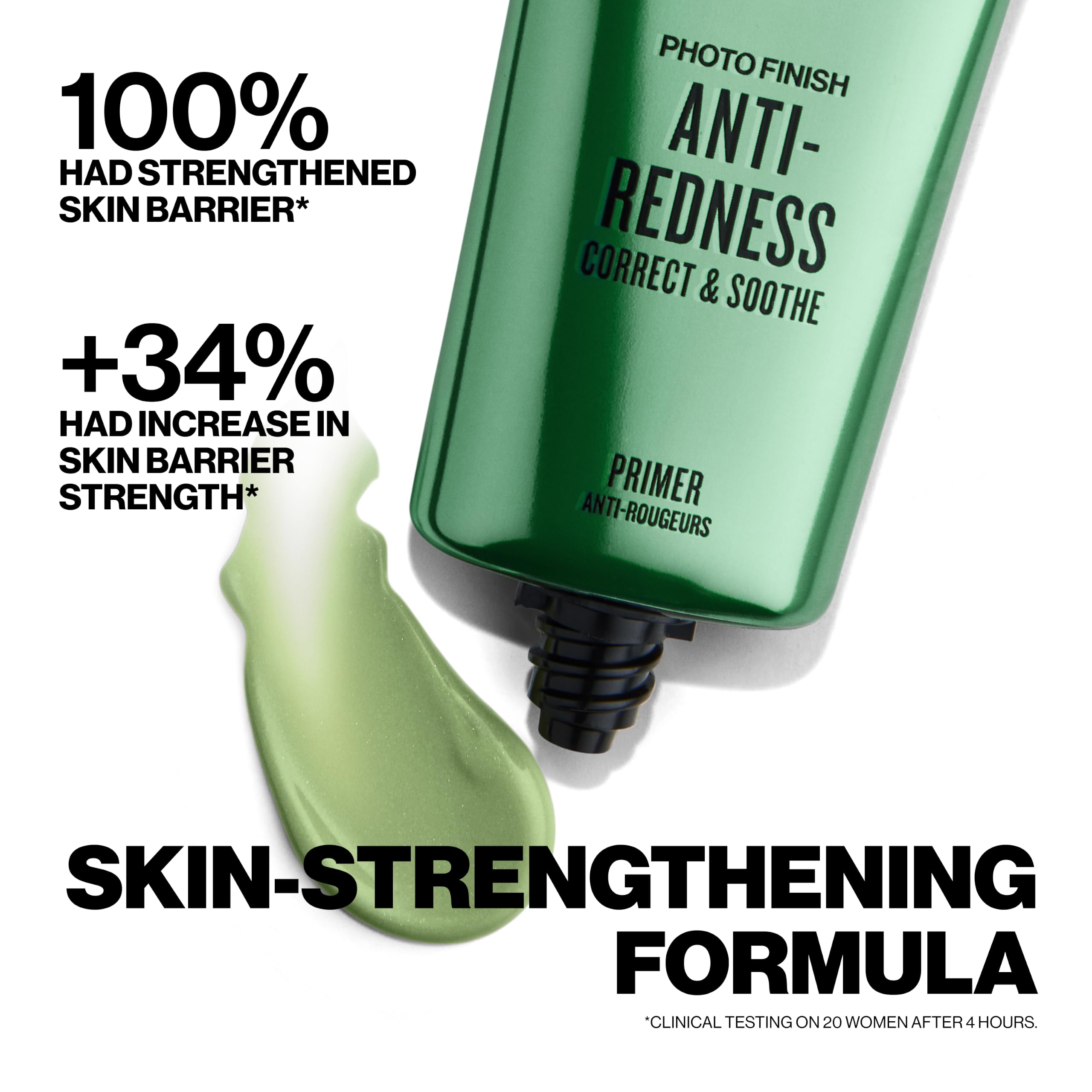 Smashbox primer green tint closeup showing color-correcting action