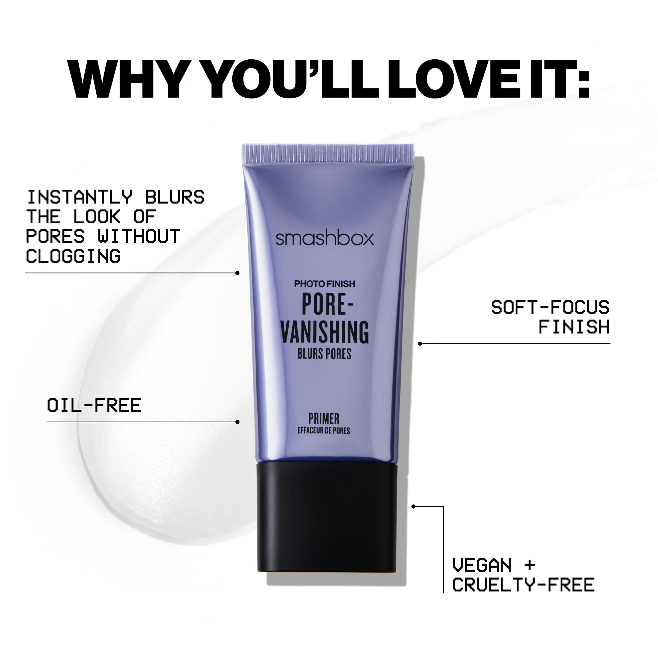 Smashbox primer being applied to T-zone showing shine control and smoothing benefit