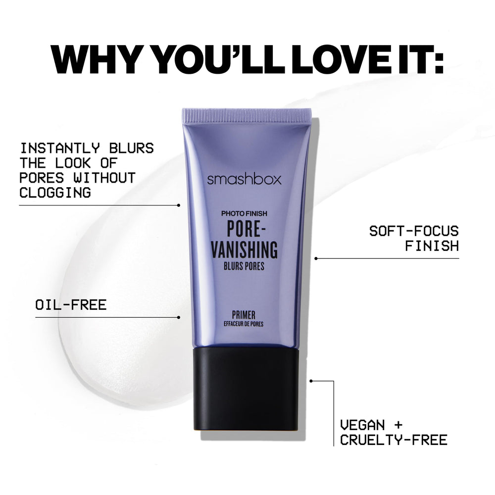Smashbox primer beside foundation flatlay illustrating improved makeup longevity benefit