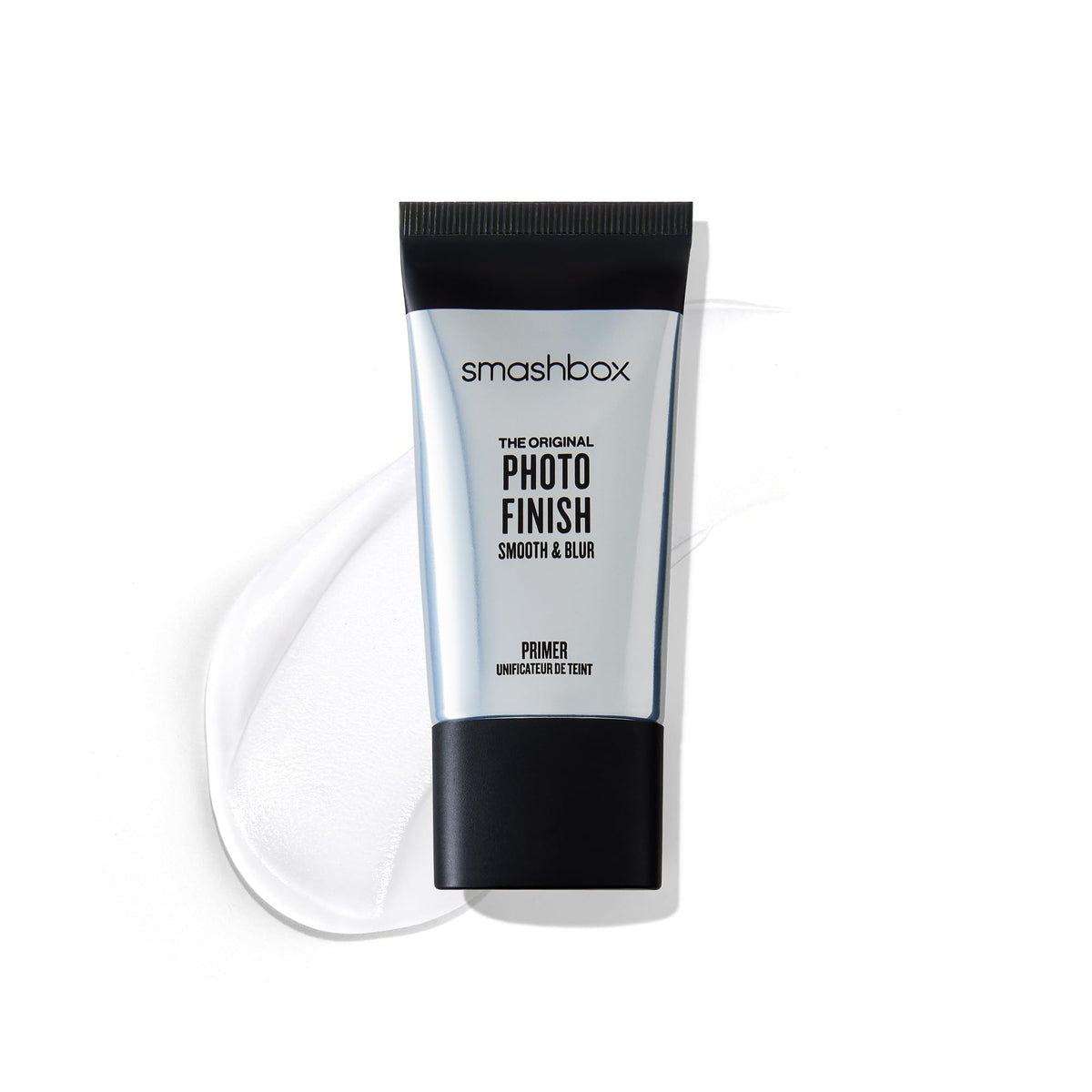 Smashbox primer front tube showing compact travel size and sleek design benefits