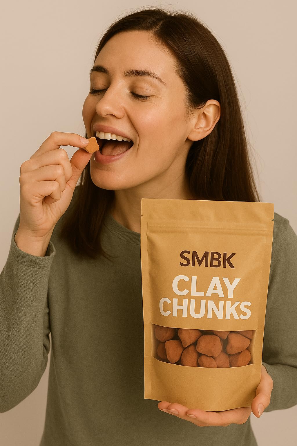 SMBK red clay mask applied on face demonstrating gentle absorption