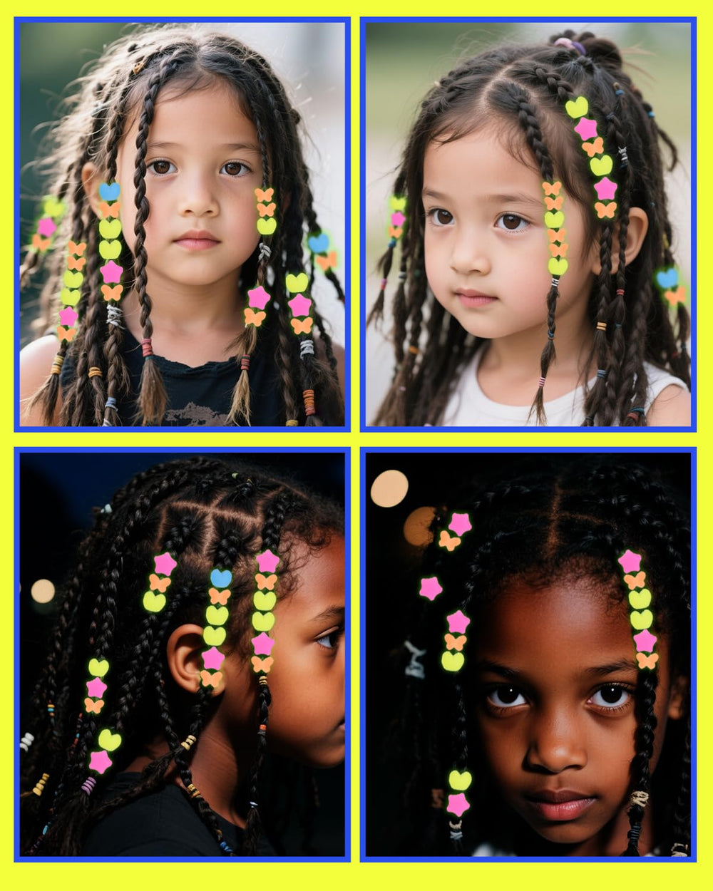 Smefutong kids styling hair with beads, creative hands-on activity and fun
