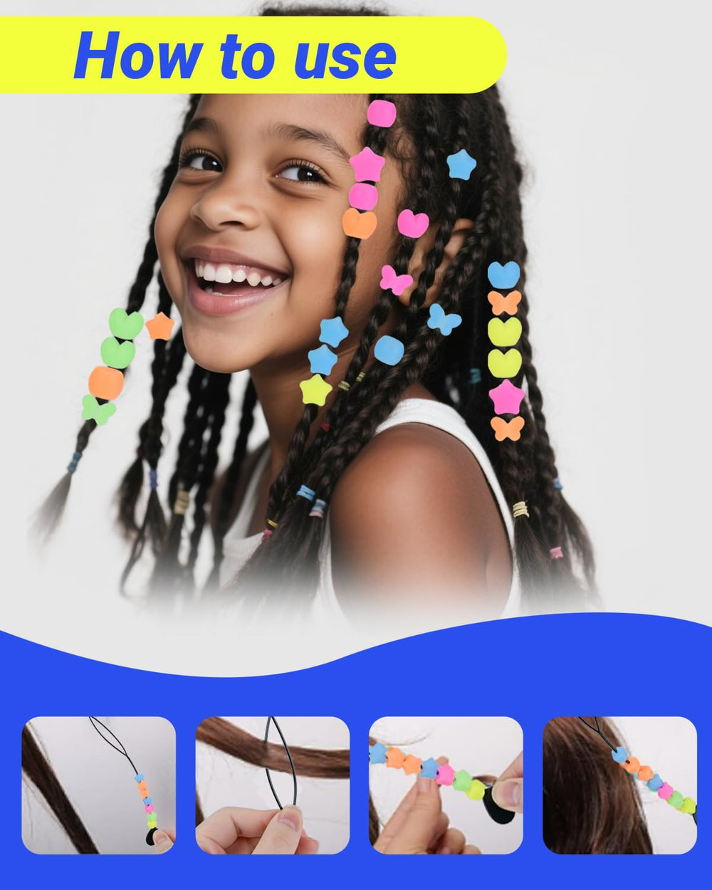 Smefutong threading tool with beads and elastics, easy-to-use styling aid
