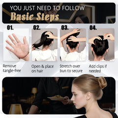 Smilco hair net on ballet bun keeping hair compact for performance