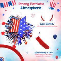 Smilelife close-up of tinsel and stars highlighting sparkling patriotic detail