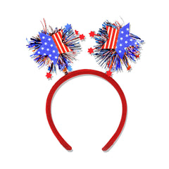 Smilelife headband front view showing red white blue stars and festive look