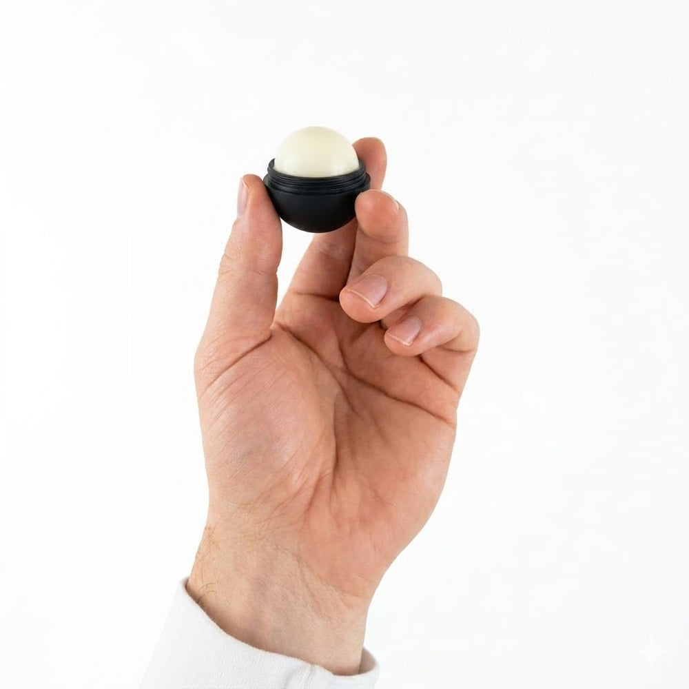 SmileSet spheres resting on a handbag illustrating travel-ready portability and on-the-go lip protection benefit