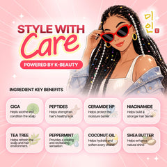 SMJ applied to braids to tame frizz and secure styles longer