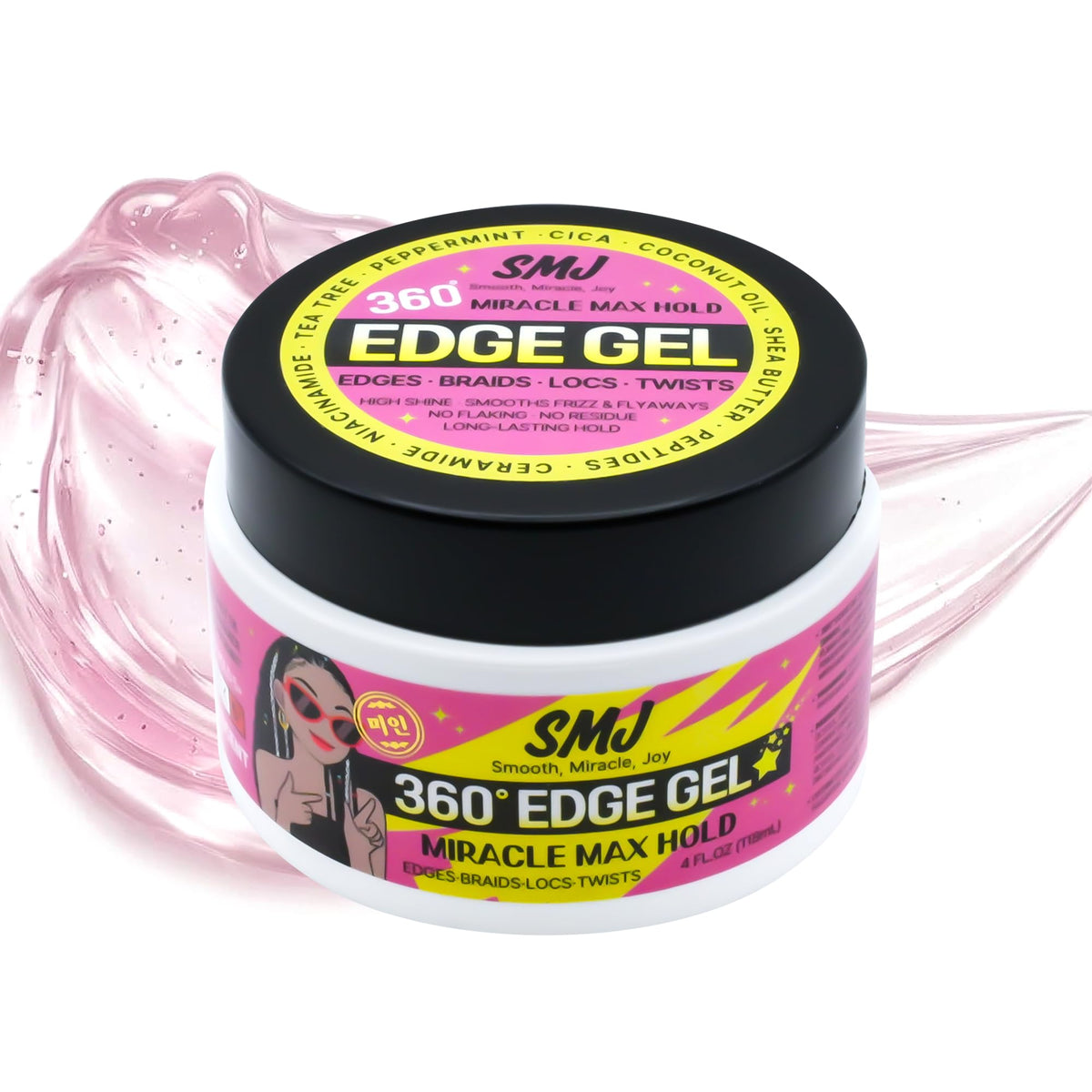 SMJ jar front view showing label and high-hold styling benefit