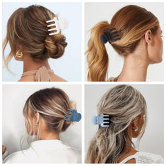 SMKSL clip holding a messy bun showing comfortable long-wear hold benefit