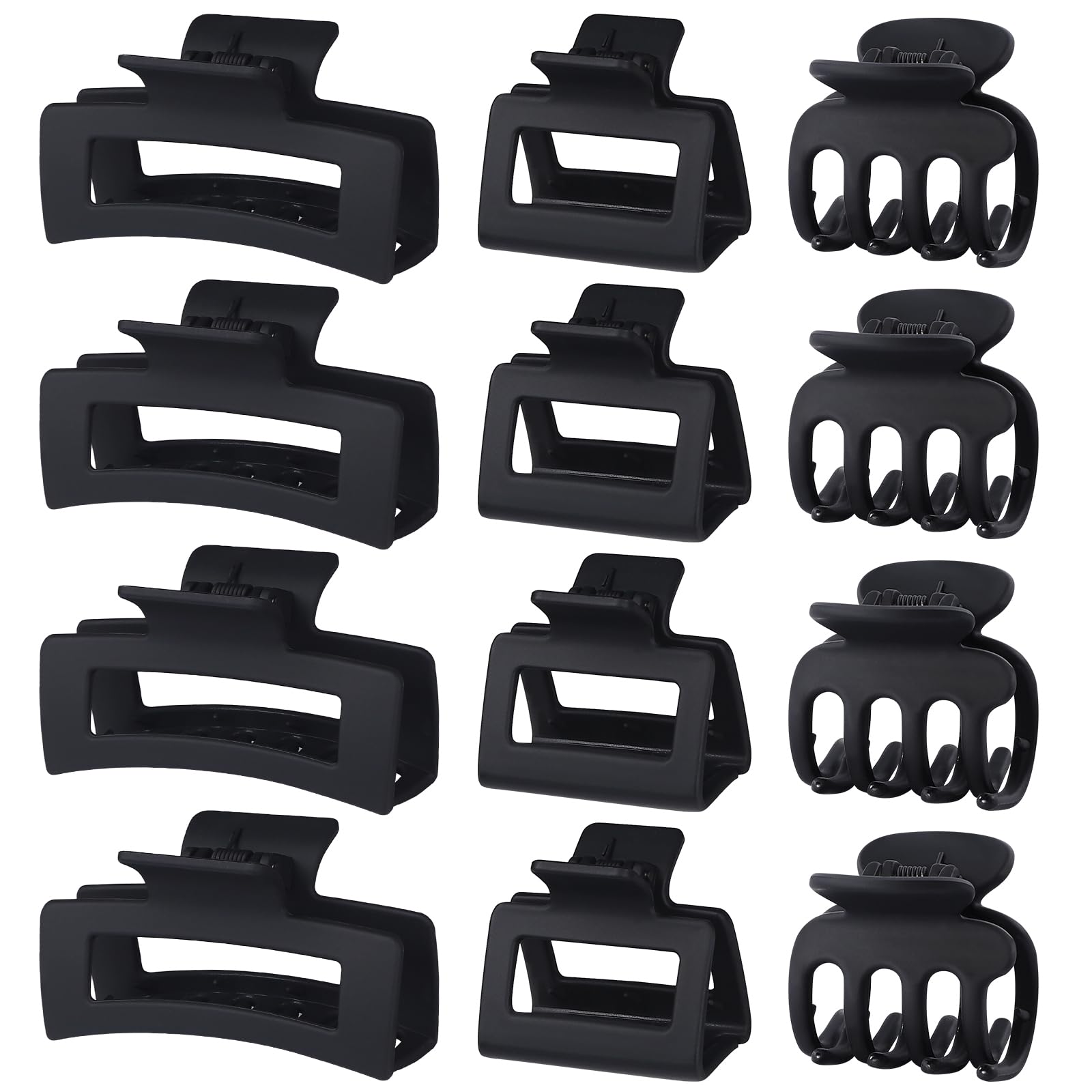 SMKSL front packaging showing 12 black claw clips, convenient multi-size set