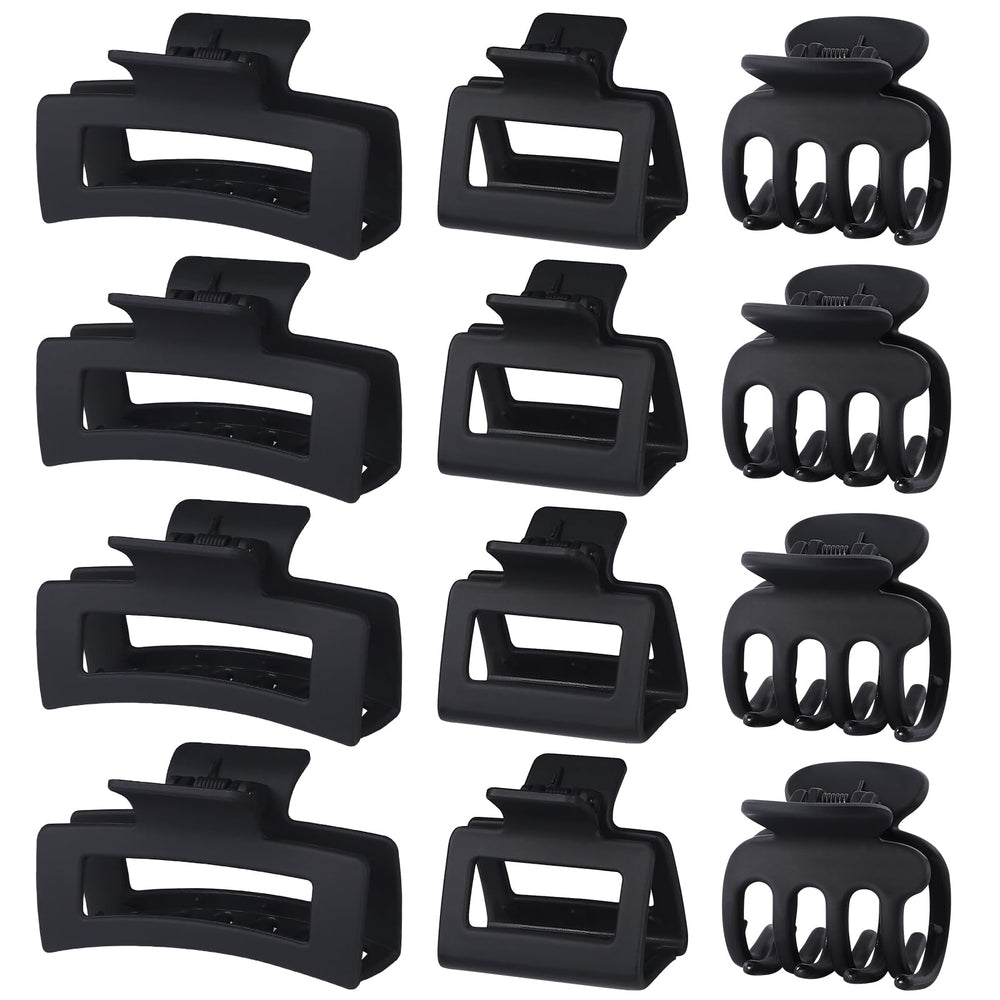 SMKSL front packaging showing 12 black claw clips, convenient multi-size set