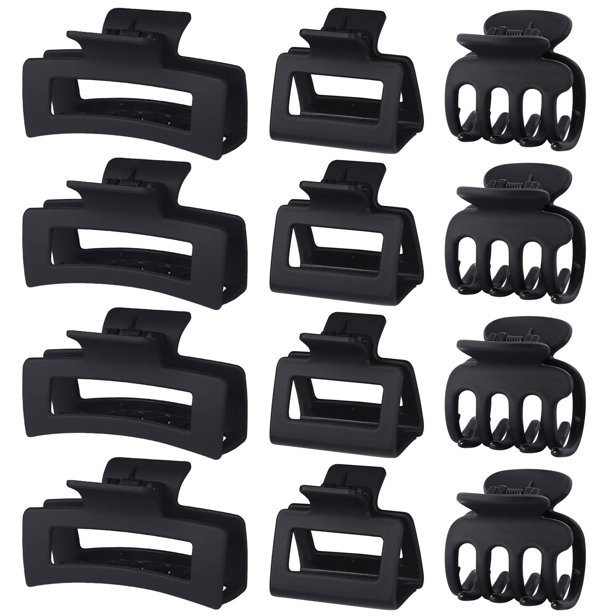 SMKSL front packaging showing 12 black claw clips, convenient multi-size set
