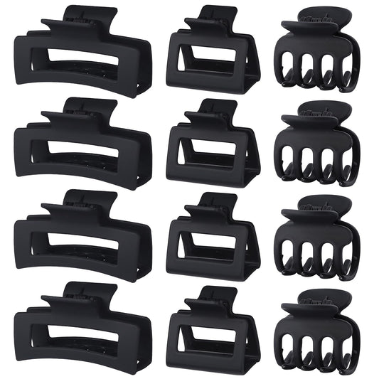 SMKSL front packaging showing 12 black claw clips, convenient multi-size set