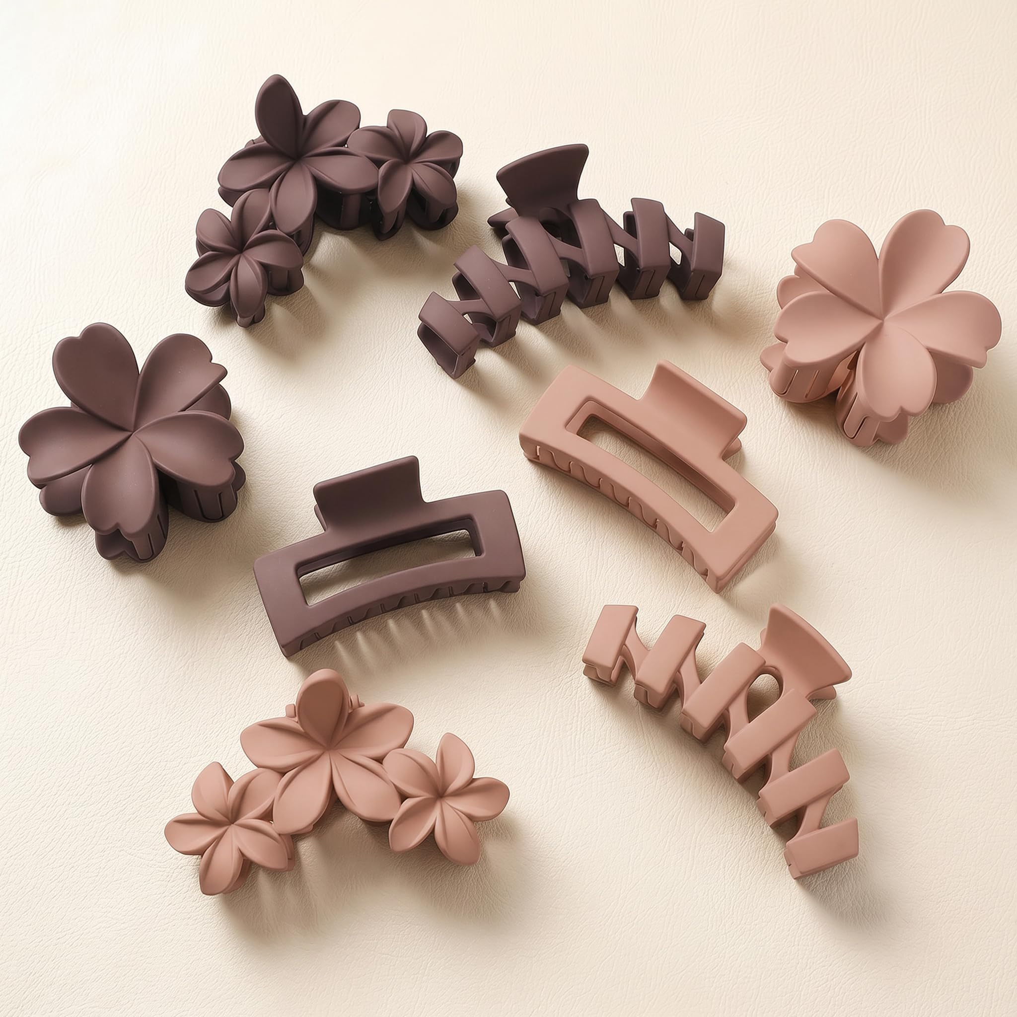 SMKSL front view of the neutral color clip set showing style and variety benefits