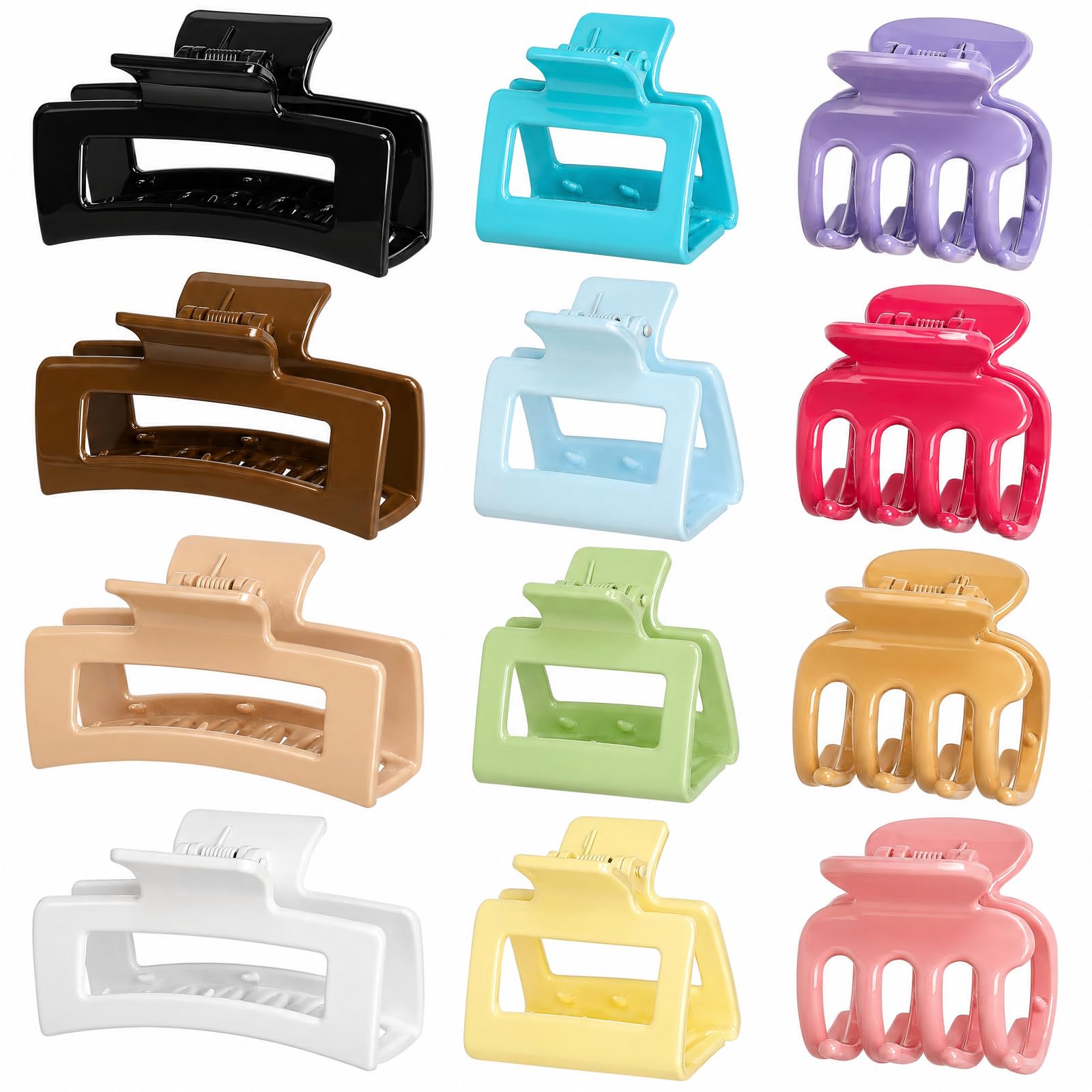 SMKSL front packaging of 12 glossy colorful clips, convenient set